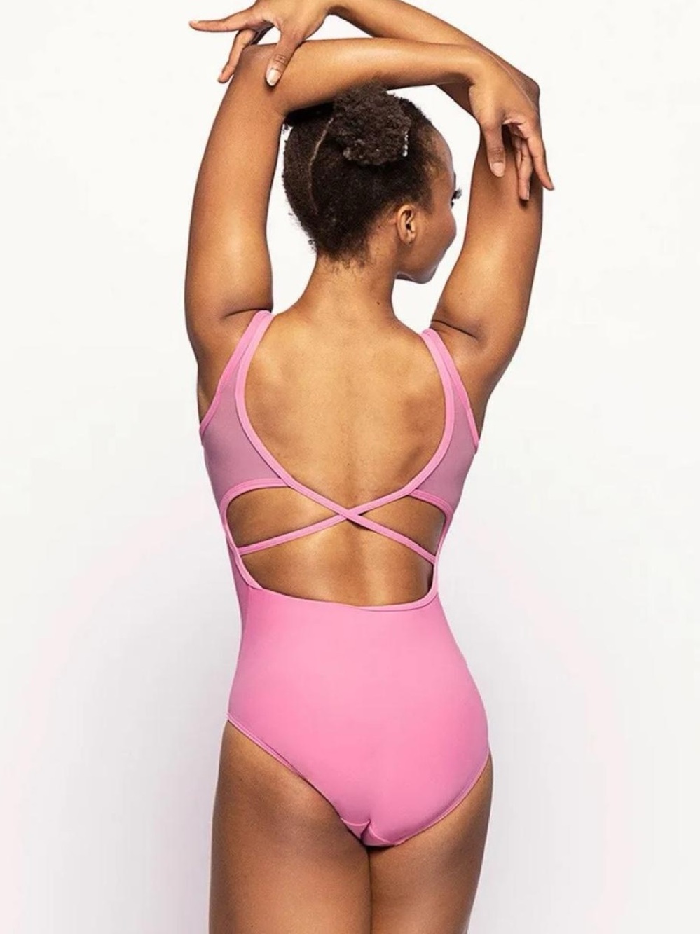 NWT Eleve Fabiola Leotard in Pink Lemonade Ballet Dance Strappy Pinch Front NEW - Picture 2 of 8